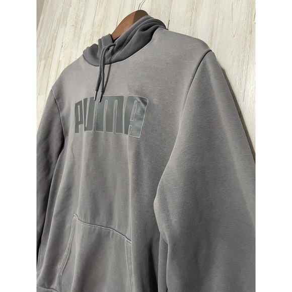 PUMA Mens Hoodie XLarge Jumper Cotton Pullover Fleece‎ Sweater Regular Fit Grey - Picture 3 of 7